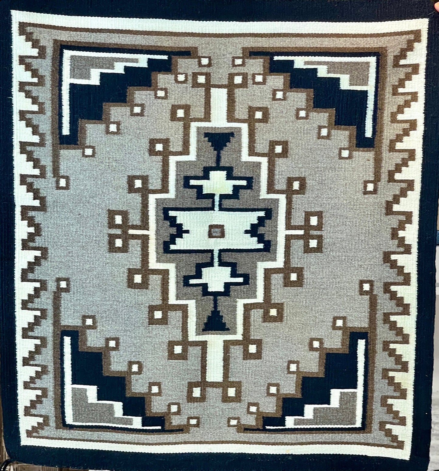 Two Grey Hills Navajo Weaving-Weaving-Navajo Weaving-Sorrel Sky Gallery