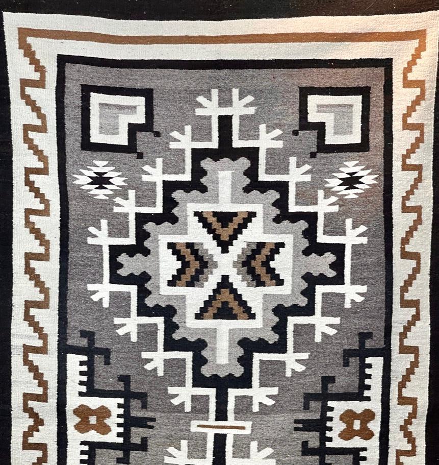 Two Grey Hills Weaver Mike John's Sister-Weaving-Navajo Weaving-Sorrel Sky Gallery