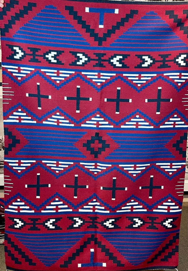Weaving Blanket Recreation Navajo Weaving by Lorraine Tso-Weaving-Navajo Weaving-Sorrel Sky Gallery