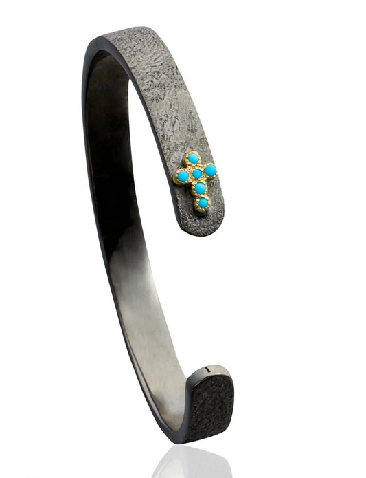 Sleeping Beauty Turquoise Cross Bracelet-Jewelry-Nayla Shami-Sorrel Sky Gallery