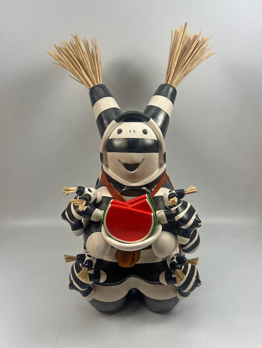 Koshare, Watermelon Storyteller-Sculpture-Randy Chitto-Sorrel Sky Gallery