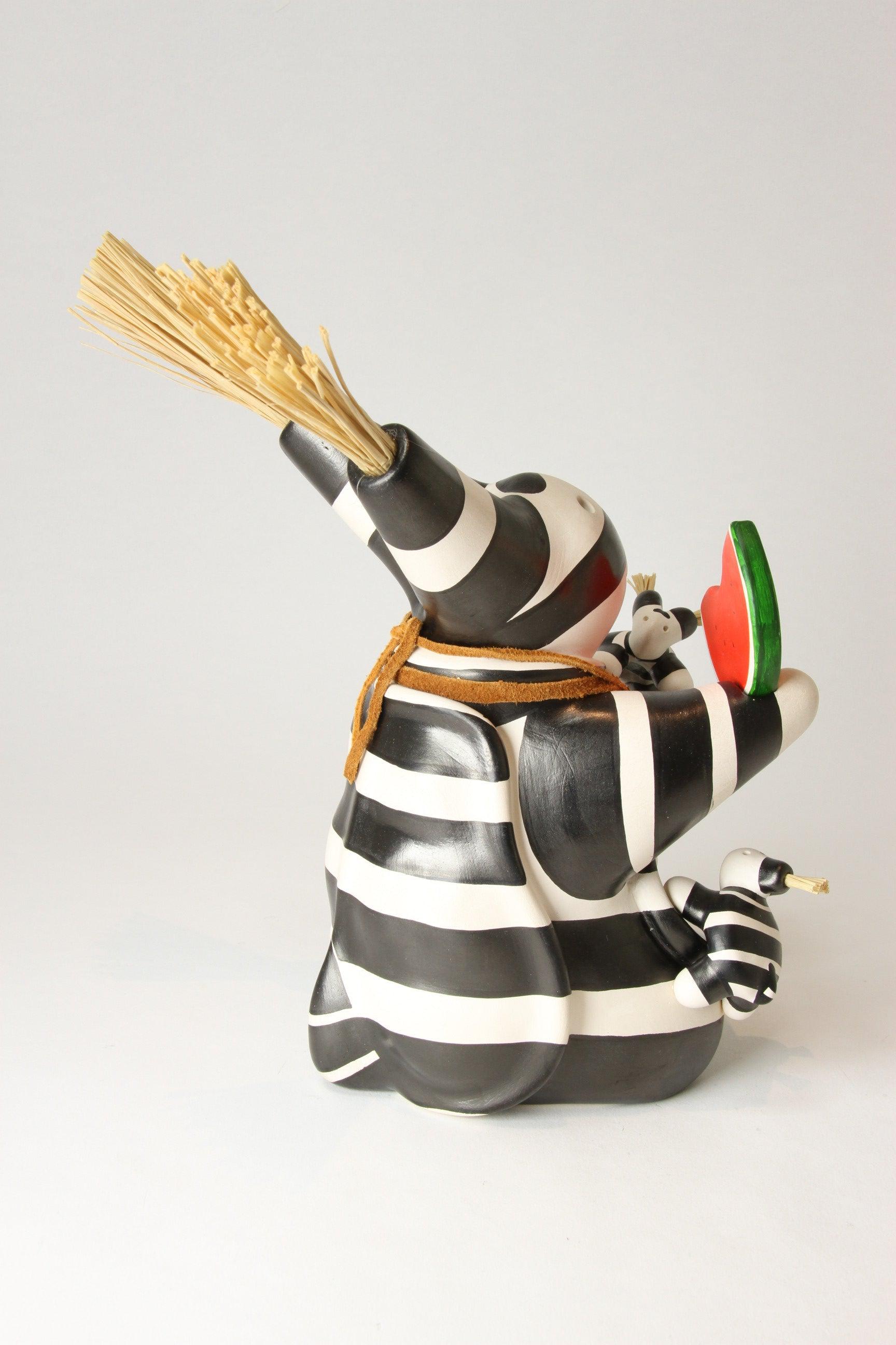 Medium Koshare with Watermelon-Sculpture-Randy Chitto-Sorrel Sky Gallery