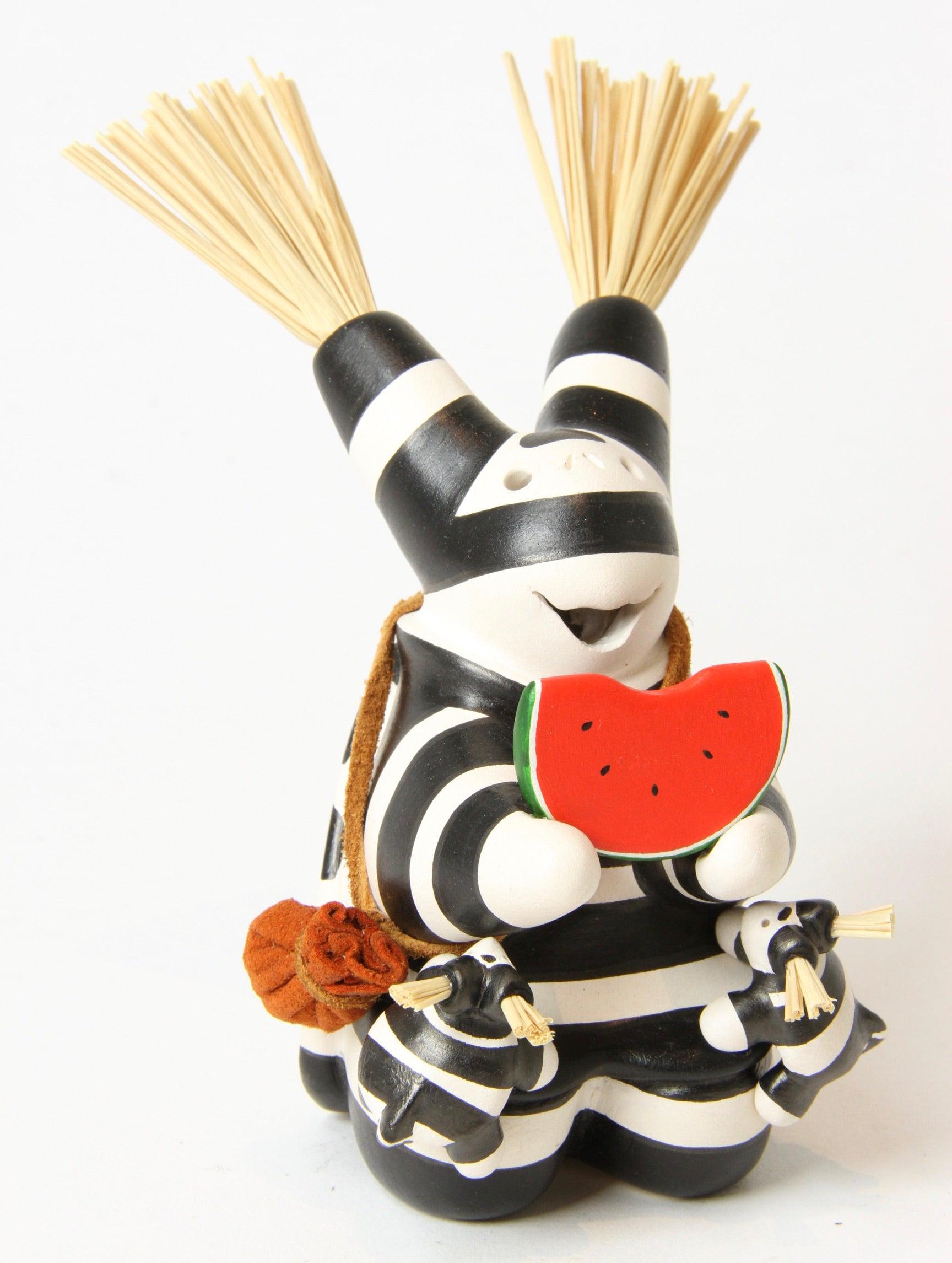 Mini Koshare with Watermelon-Sculpture-Randy Chitto-Sorrel Sky Gallery