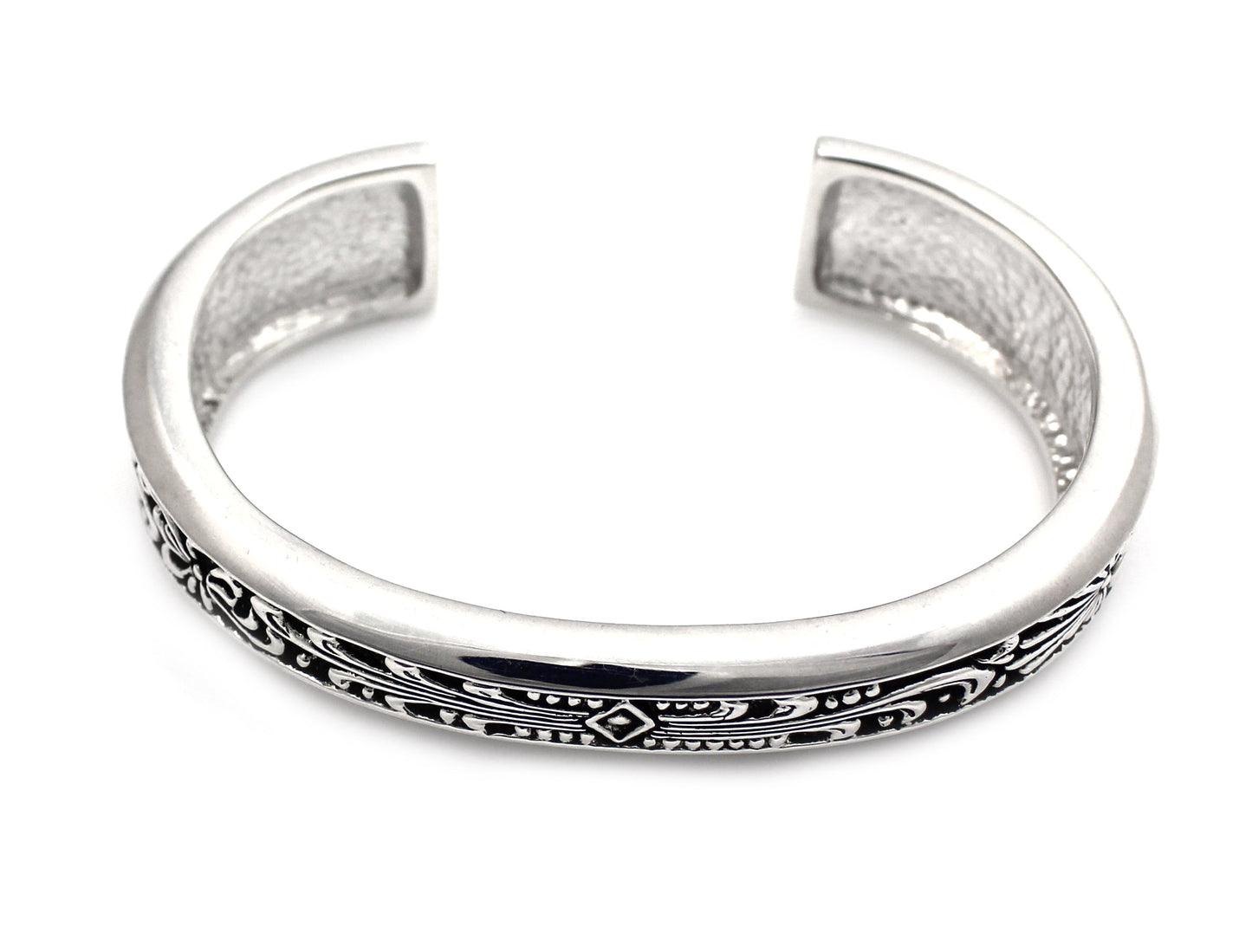 All Silver Carver Cuff Bracelet-jewelry-Ray Tracey-Sorrel Sky Gallery
