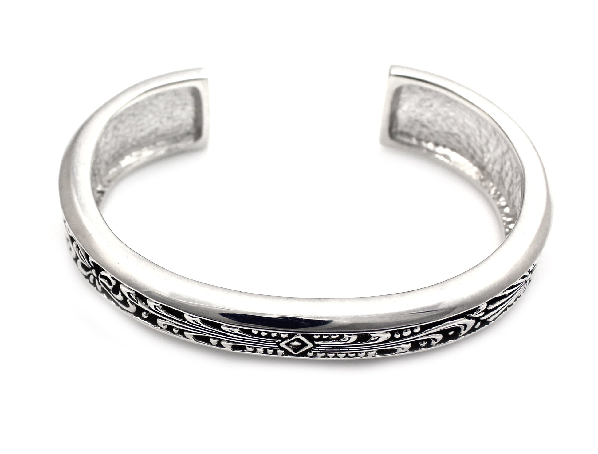 All Silver Carver Cuff Bracelet-jewelry-Ray Tracey-Sorrel Sky Gallery