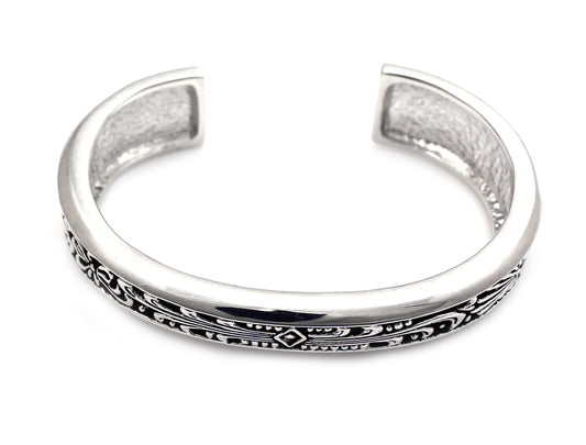 All Silver Carver Cuff Bracelet-jewelry-Ray Tracey-Sorrel Sky Gallery
