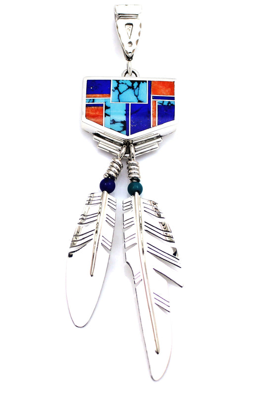 Two Feather Pendant-jewelry-Ray Tracey-Sorrel Sky Gallery