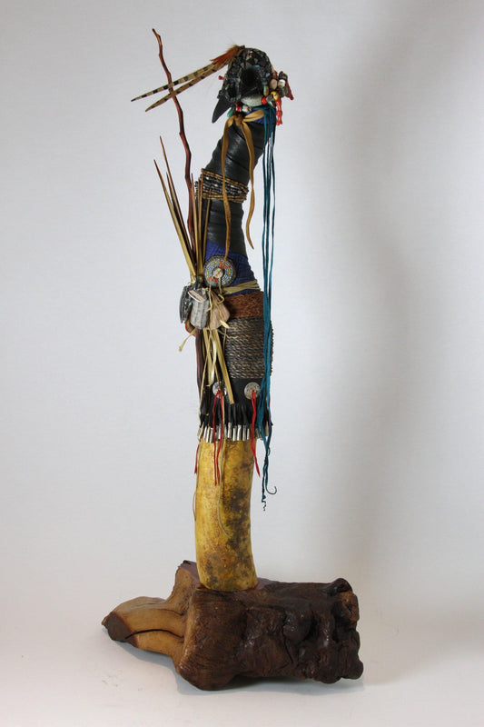 Raven on Wood Base-Gourd-Robert Rivera-Sorrel Sky Gallery