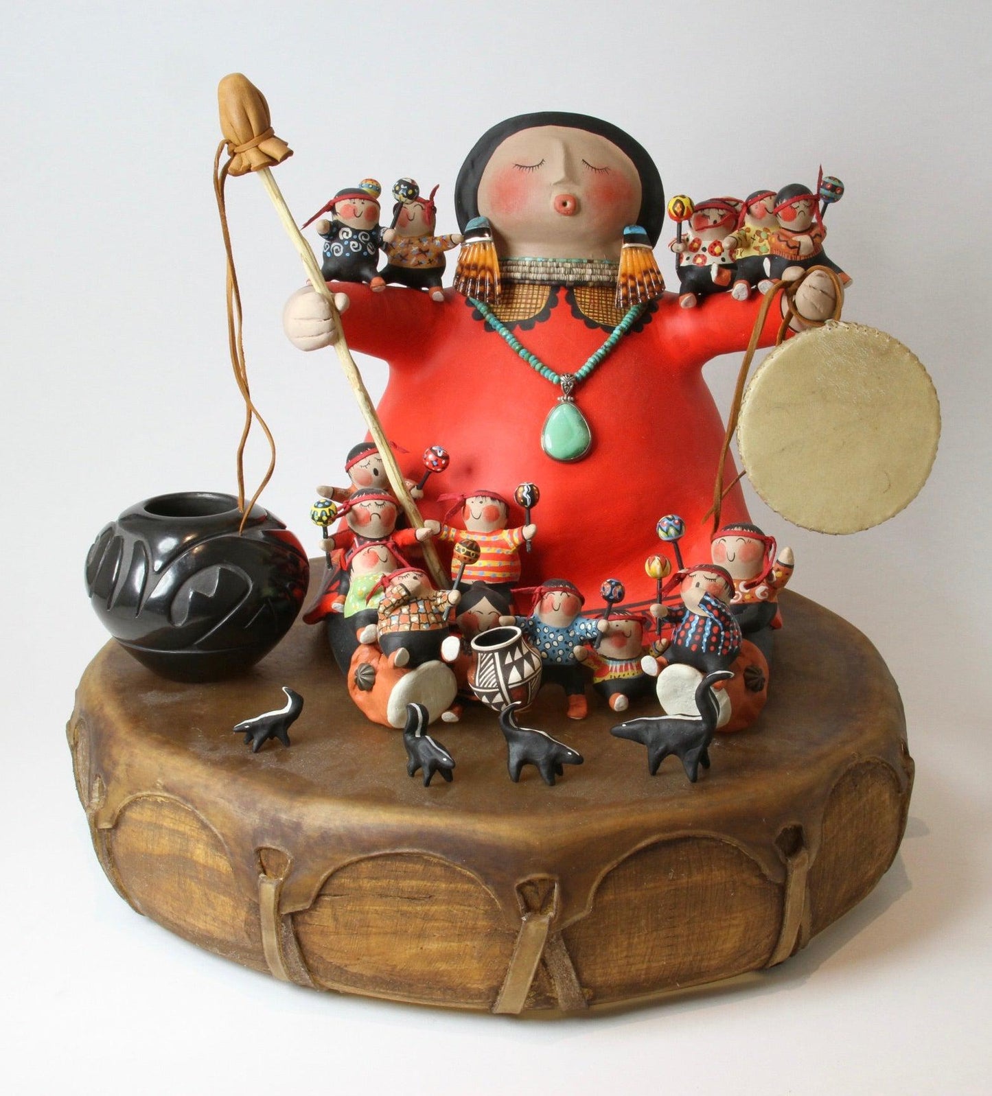 Storyteller on Drum-Gourd-Robert Rivera-Sorrel Sky Gallery