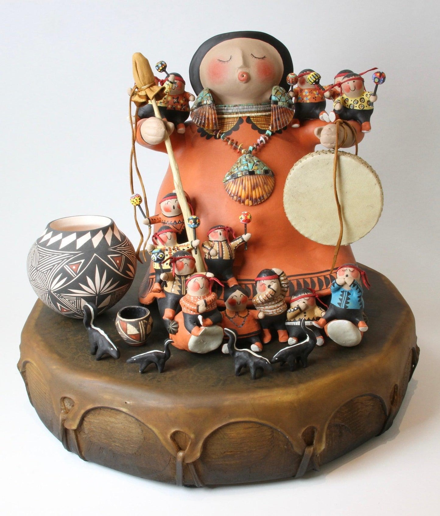 Storyteller on Drum-Gourd-Robert Rivera-Sorrel Sky Gallery