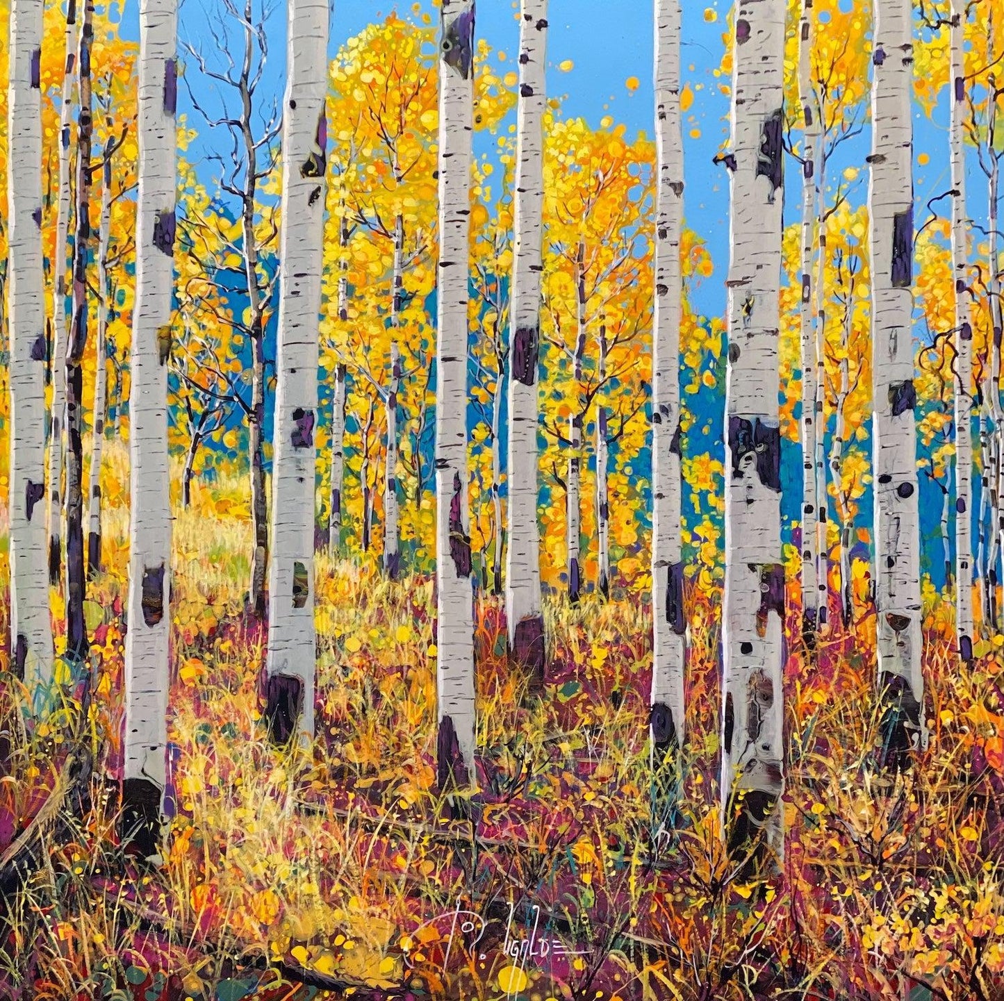 Aspen Grove Fall II-Painting-Roberto Ugalde-Sorrel Sky Gallery