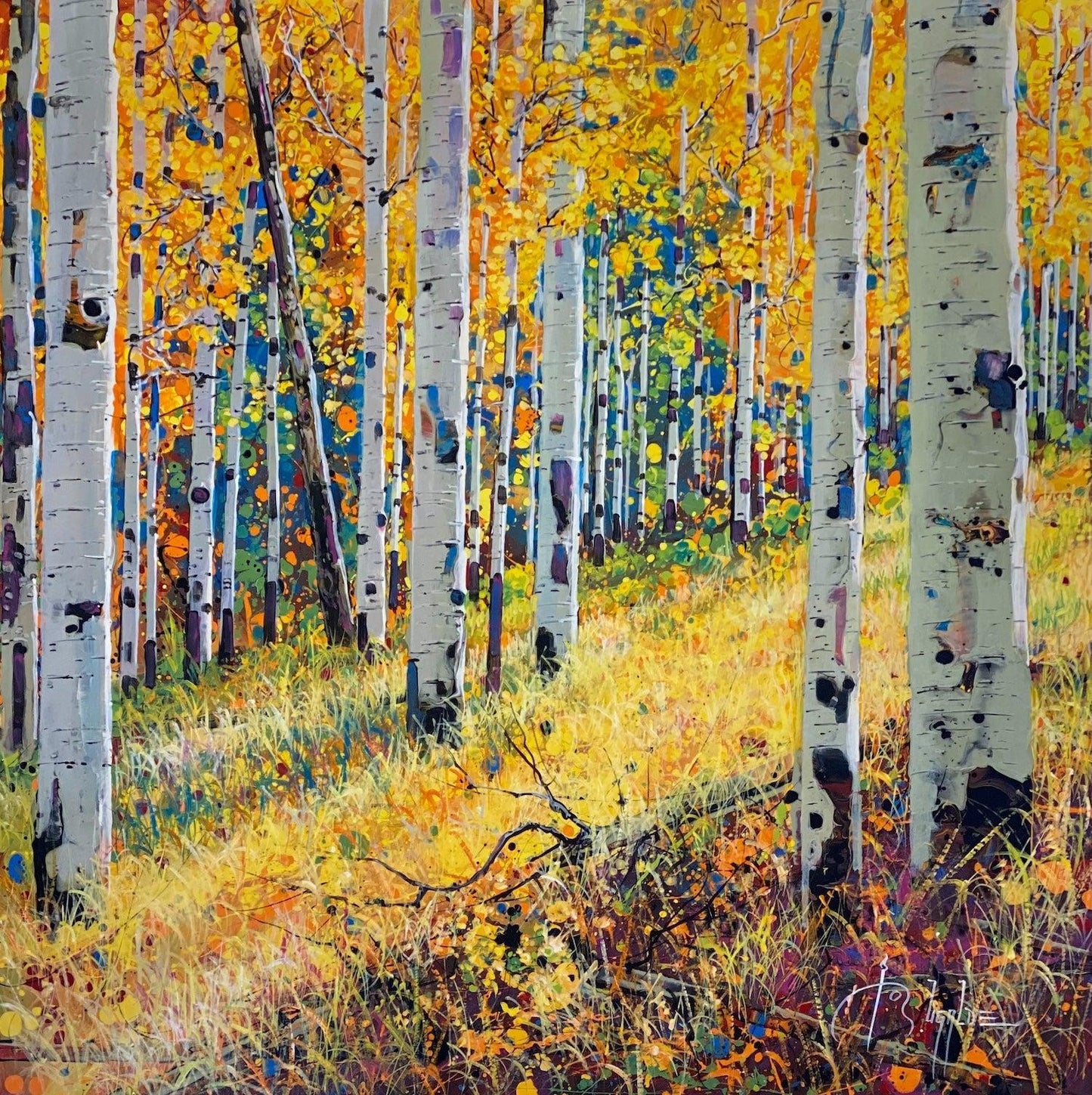 Aspen Grove Fall-Painting-Roberto Ugalde-Sorrel Sky Gallery