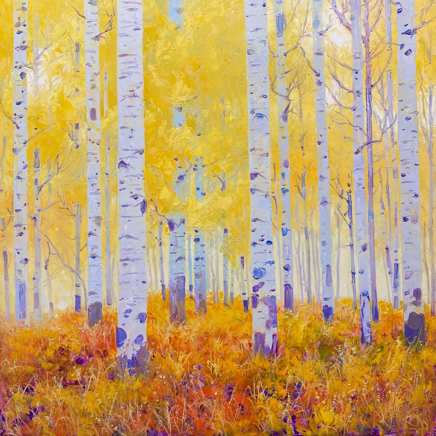 Foggy Aspen Grove-Painting-Roberto Ugalde-Sorrel Sky Gallery