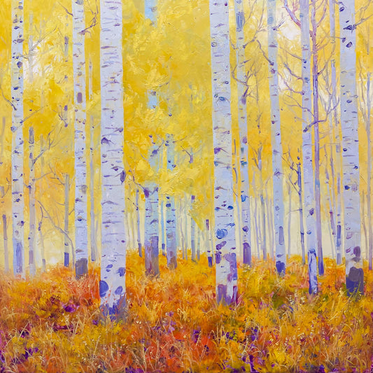 Foggy Aspen Grove-Painting-Roberto Ugalde-Sorrel Sky Gallery