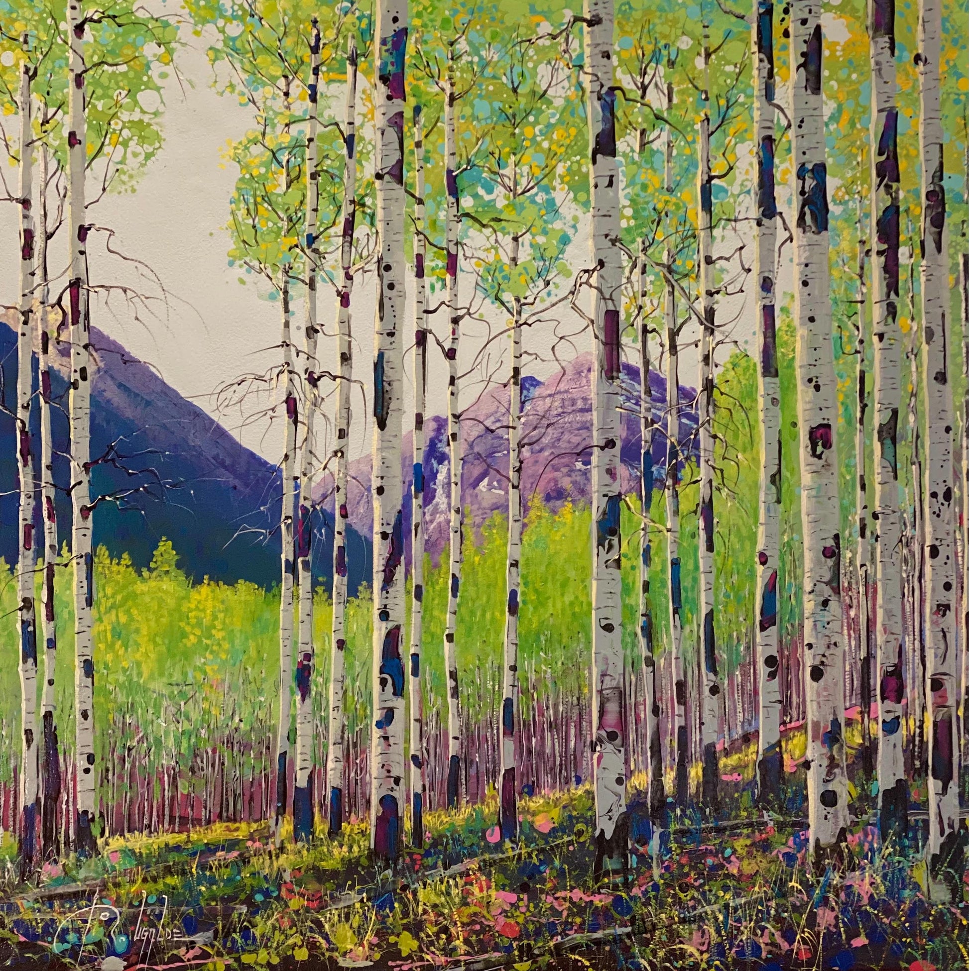 Spring At Maroon Bells-Painting-Roberto Ugalde-Sorrel Sky Gallery