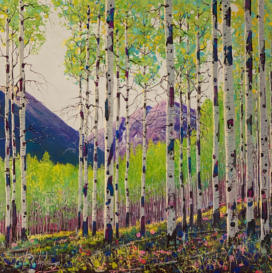 Spring At Maroon Bells-Painting-Roberto Ugalde-Sorrel Sky Gallery