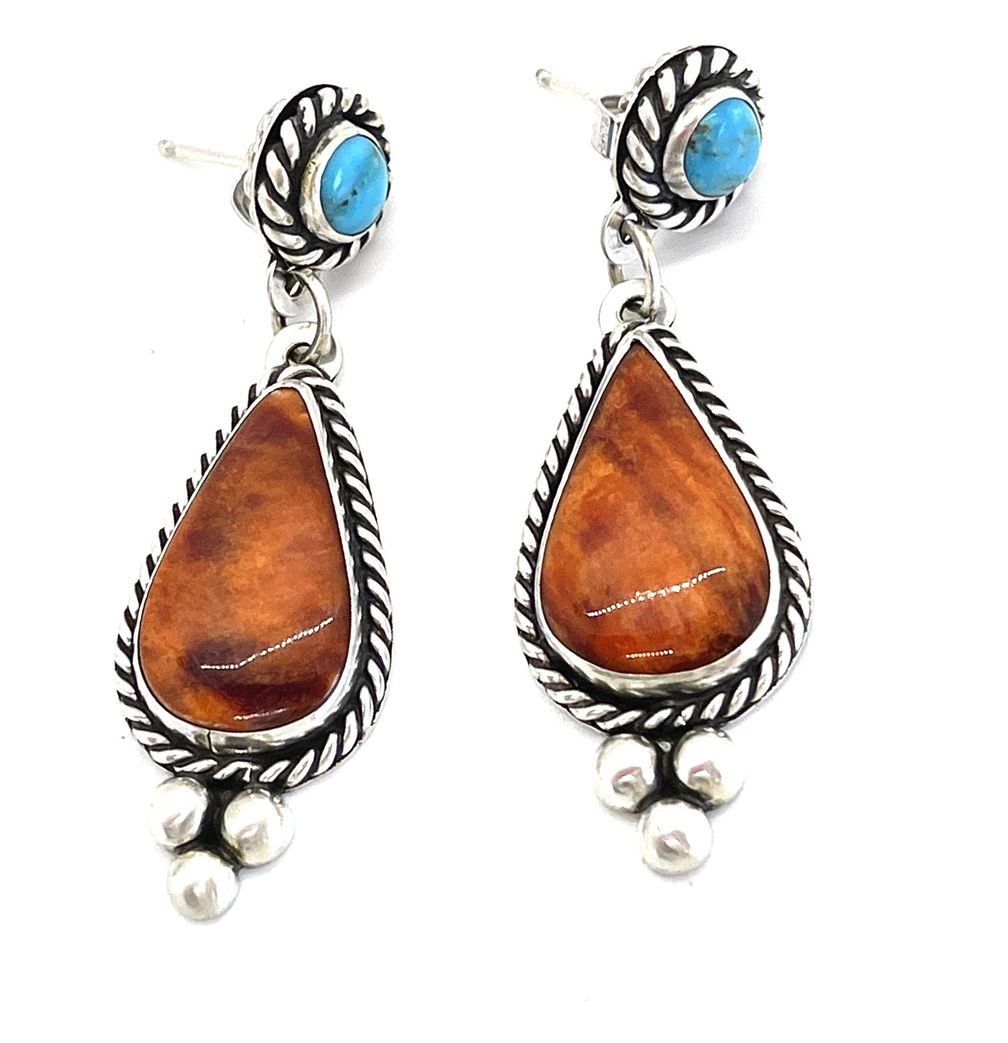 Turquoise Spiny Oyster Earrings-jewelry-Shane Hendren-Sorrel Sky Gallery