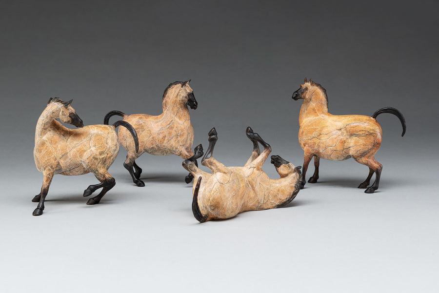 Mares at Play - Set of 4-Sculpture-Star Liana York-Sorrel Sky Gallery