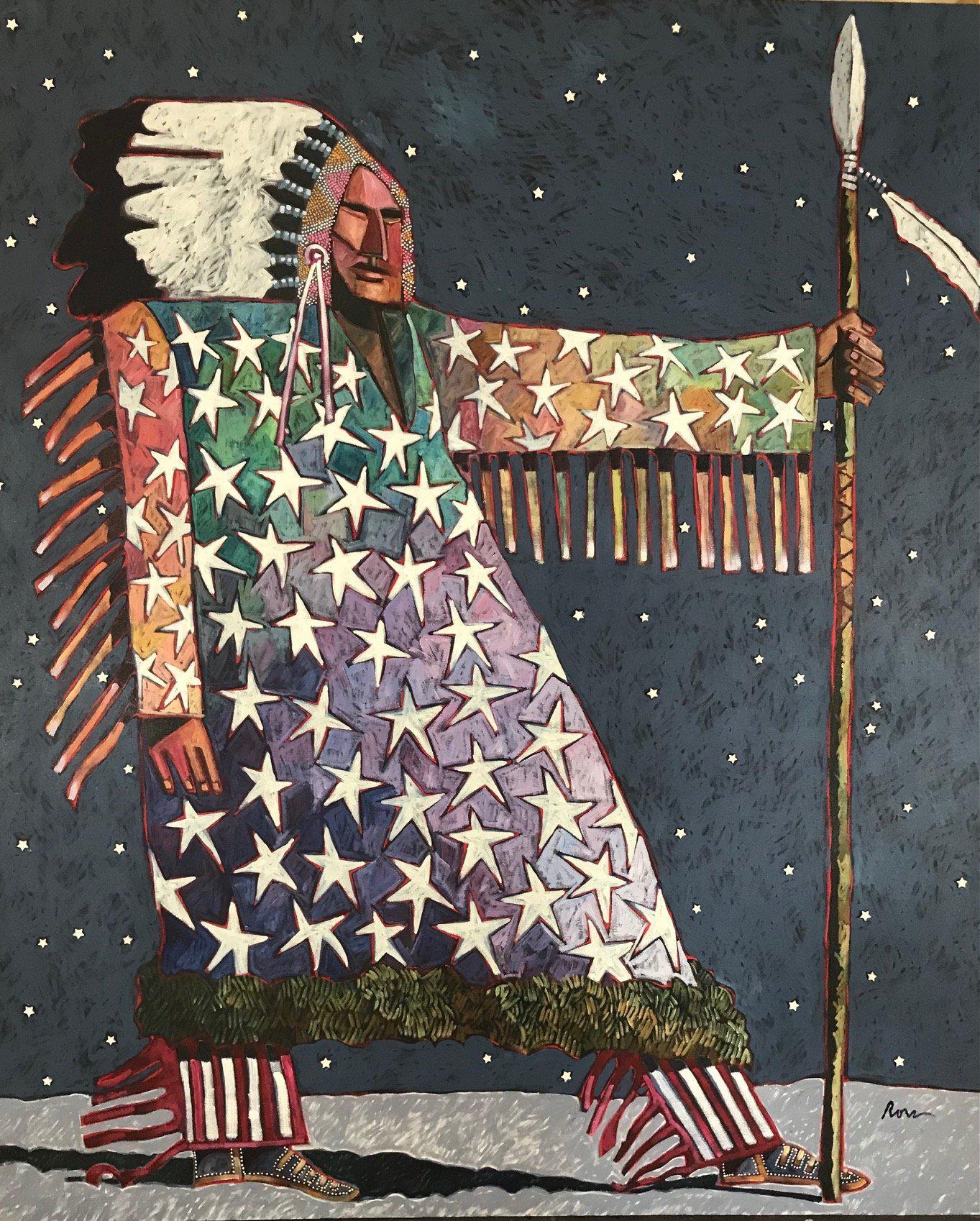 Mandan Star Shirt-Painting-Thom Ross-Sorrel Sky Gallery