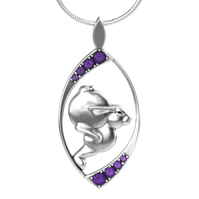 Rapid Rabbit Pendant-Jewelry-Tim Cherry-Sorrel Sky Gallery