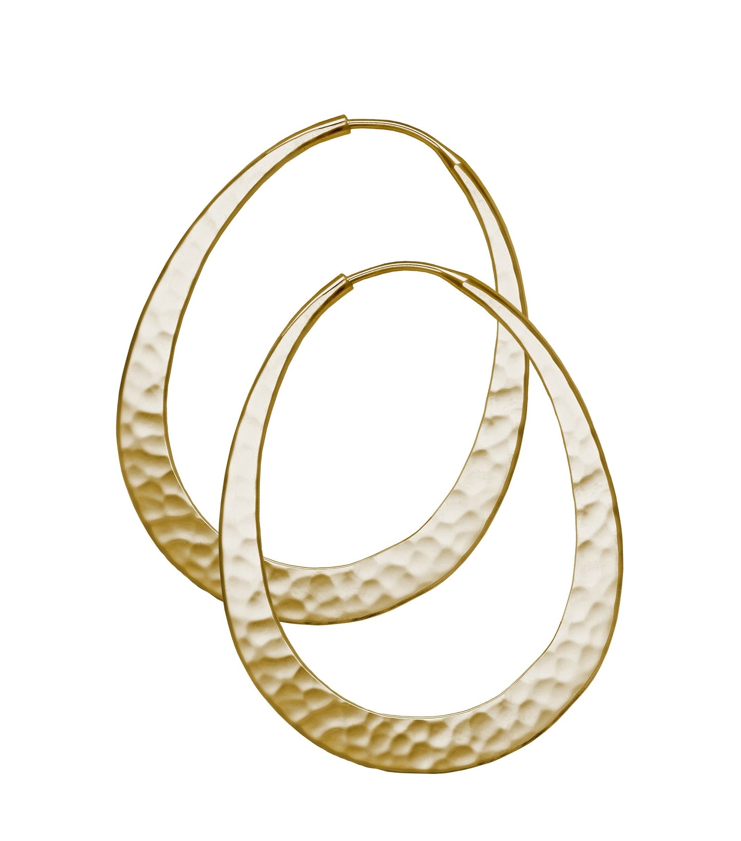 18K Gold Oval Hoop Earrings