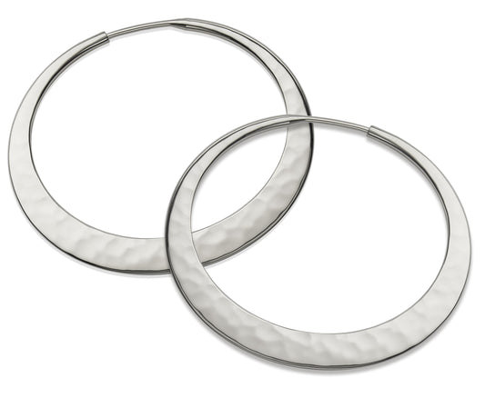 Sterling Silver Eclipse Hoop Earrings