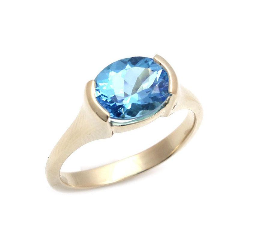 Blue Topaz Comet Ring-jewelry-Toby Pomeroy-Sorrel Sky Gallery