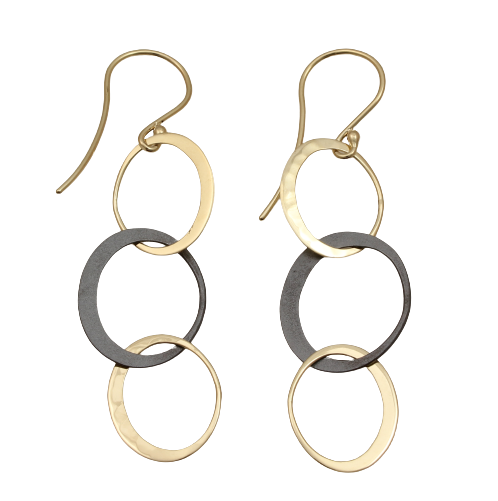 Petite Eclipse Two Tone Earrings-jewelry-Toby Pomeroy-Sorrel Sky Gallery