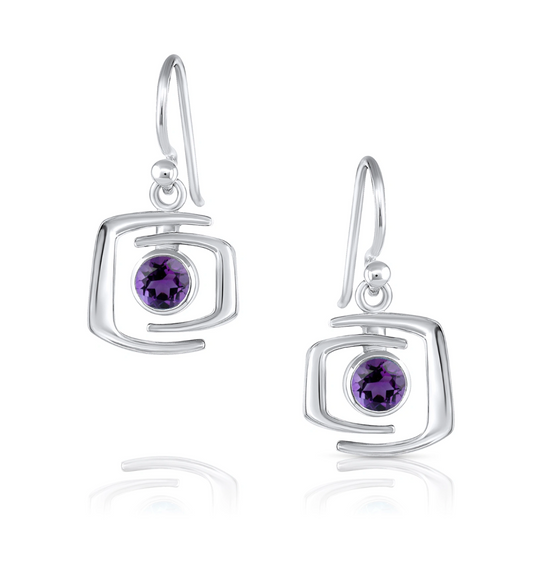 Modern Amethyst Dangle Earrings-Jewelry-Zina Sterling-Sorrel Sky Gallery