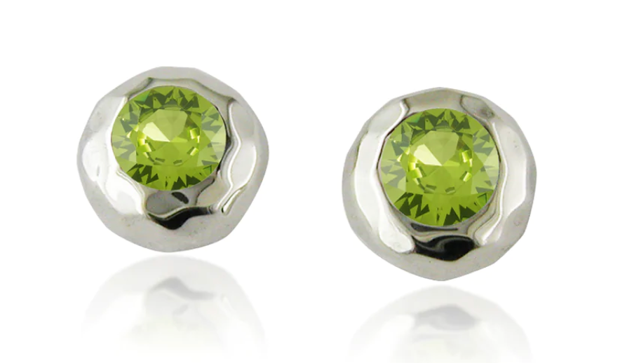 Peridot Ripple Stud Earrings-Jewelry-Zina Sterling-Sorrel Sky Gallery