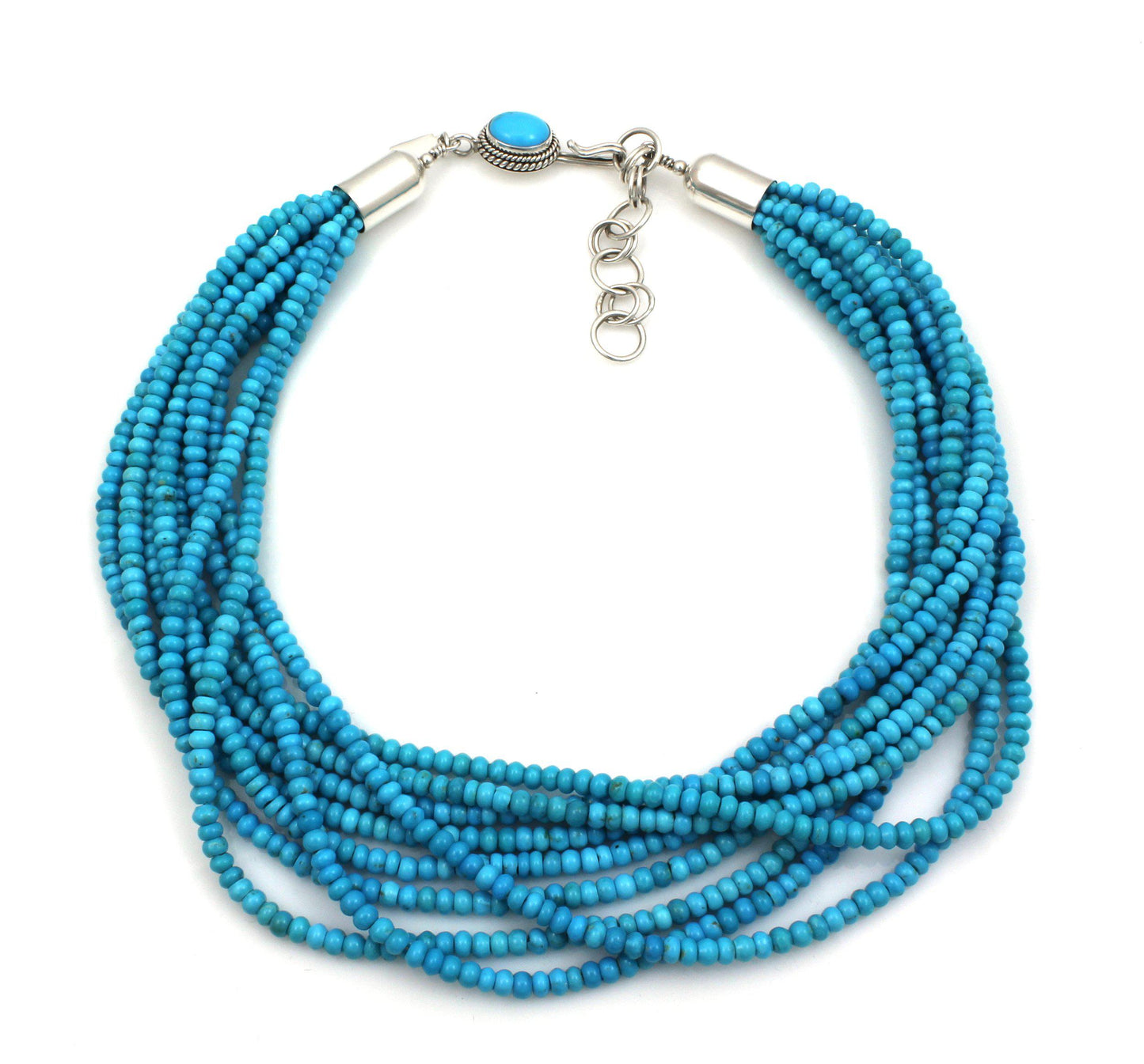 9 Strand Sleeping Beauty Bead Necklace-Jewelry-Artie Yellowhorse-Sorrel Sky Gallery