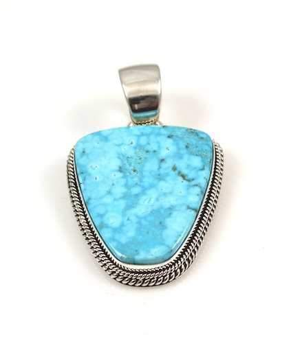 Artie Yellowhorse-Kingman Turquoise Pendant-Sorrel Sky Gallery-Jewelry