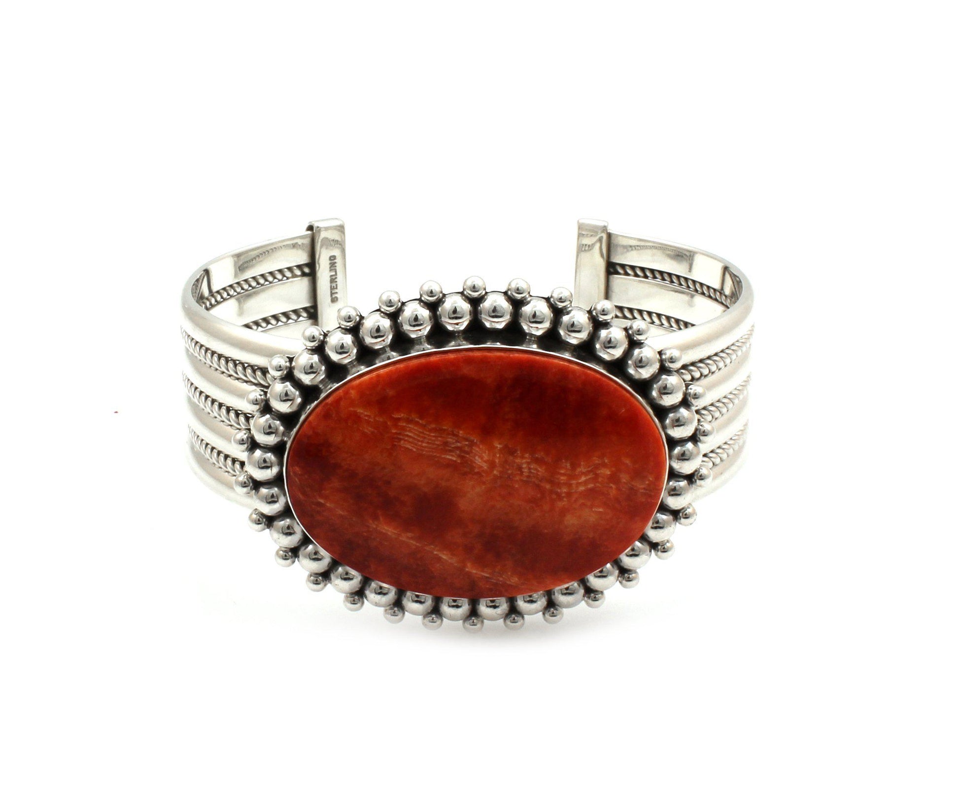 Orange Spiny Oyster Cuff Bracelet-Jewelry-Artie Yellowhorse-Sorrel Sky Gallery