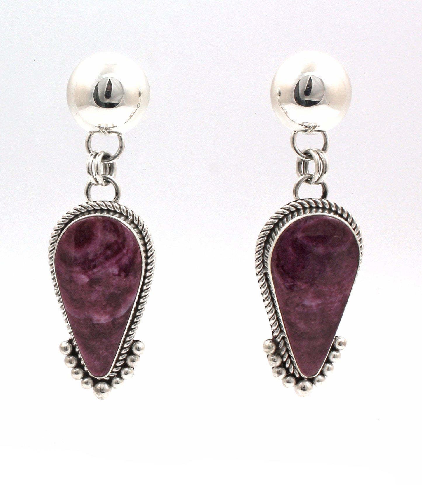 Purple Spiny Oyster Earrings-Jewelry-Artie Yellowhorse-Sorrel Sky Gallery