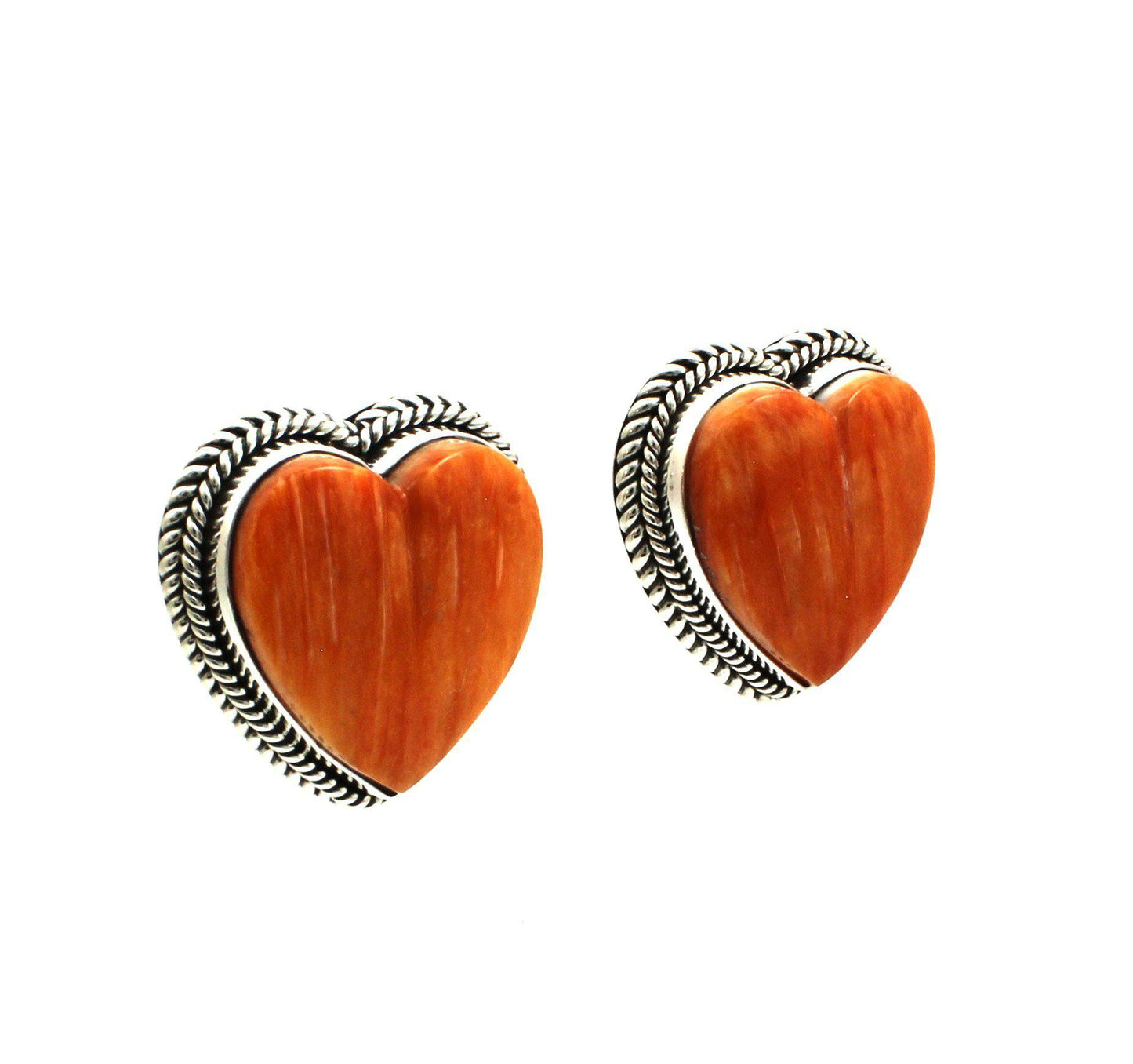 Spiny Oyster Heart Earrings-Jewelry-Artie Yellowhorse-Sorrel Sky Gallery