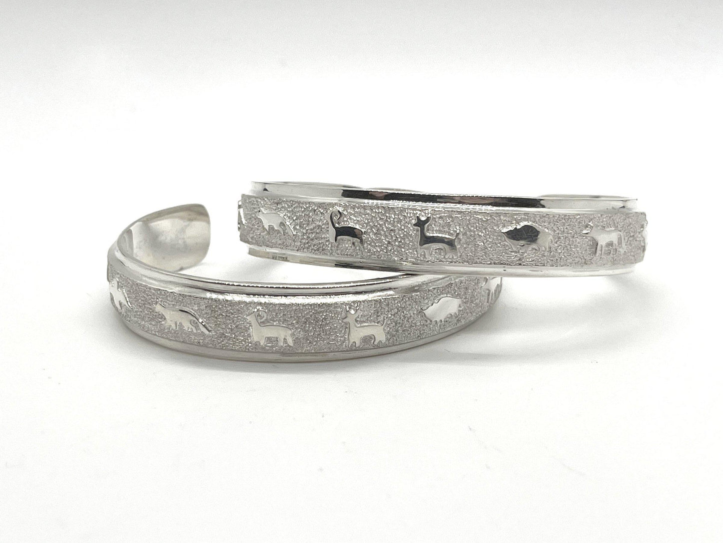 All Metal Narrow Multi Animal Cuff Bracelet