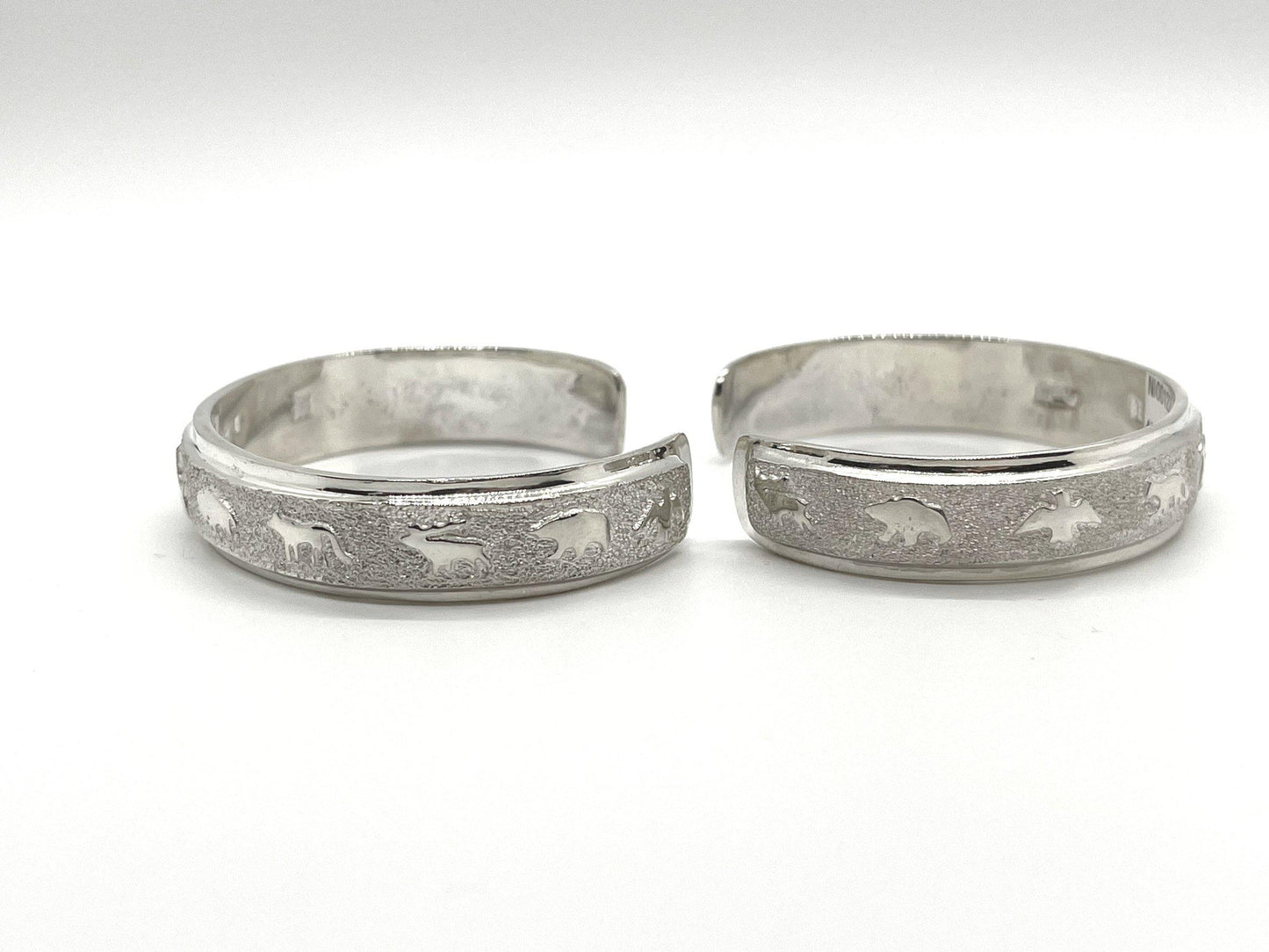 All Metal Narrow Multi Animal Cuff Bracelet