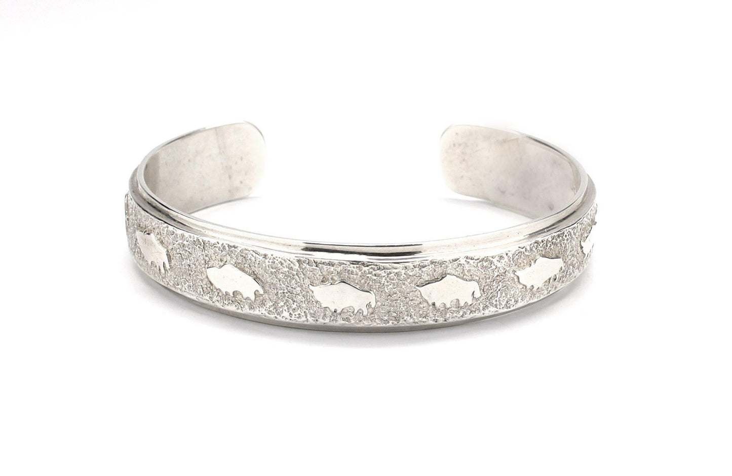 Ben Nighthorse-All Metal Narrow Buffalo Cuff Bracelet-Sorrel Sky Gallery-Jewelry