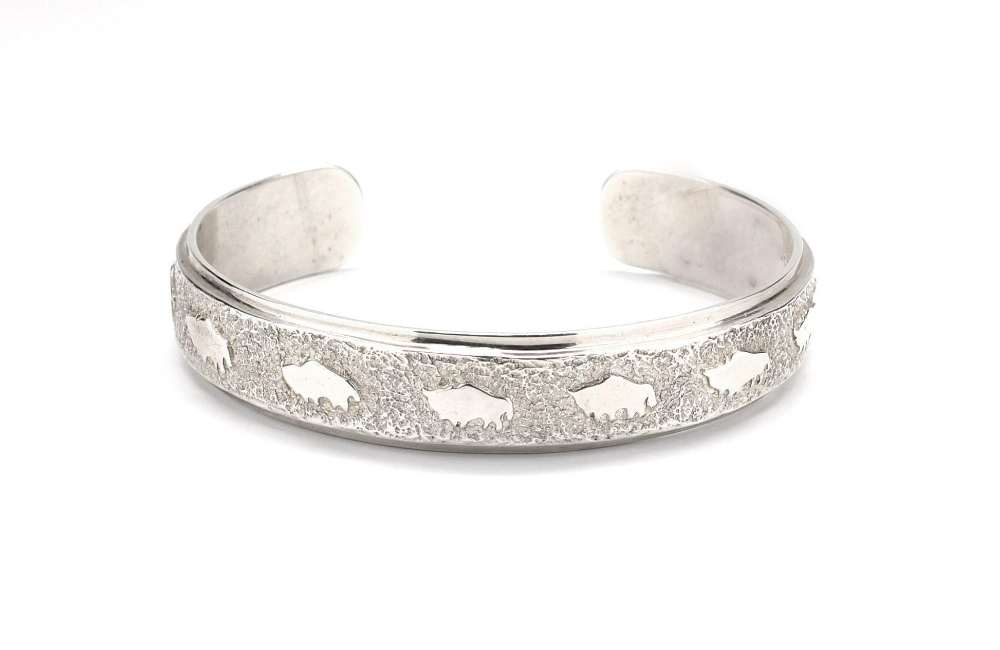 Ben Nighthorse-All Metal Narrow Buffalo Cuff Bracelet-Sorrel Sky Gallery-Jewelry