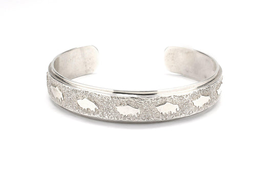 Ben Nighthorse-All Metal Narrow Buffalo Cuff Bracelet-Sorrel Sky Gallery-Jewelry