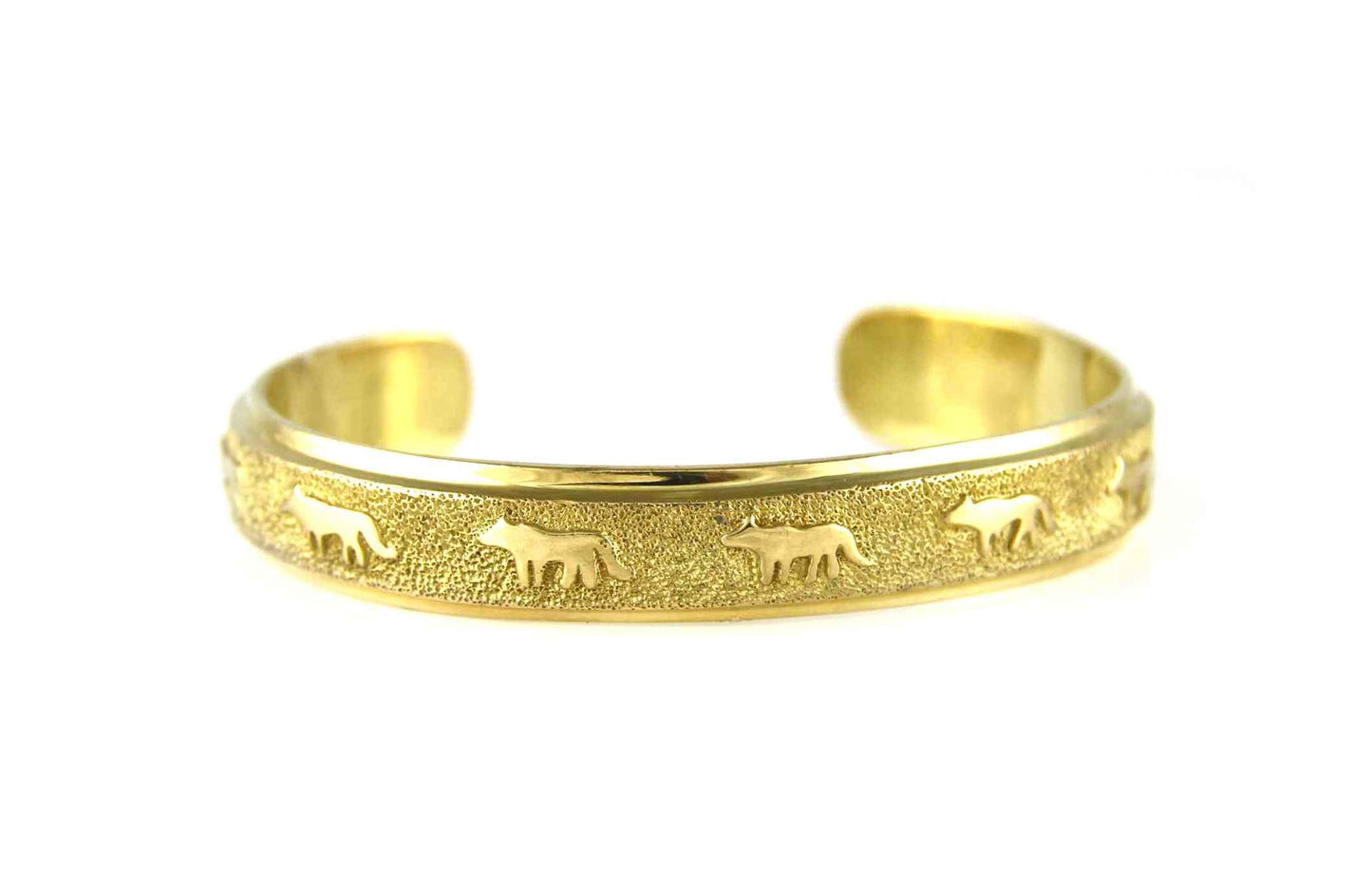 Ben Nighthorse-All Metal Narrow Wolf Bracelet-Sorrel Sky Gallery-Jewelry