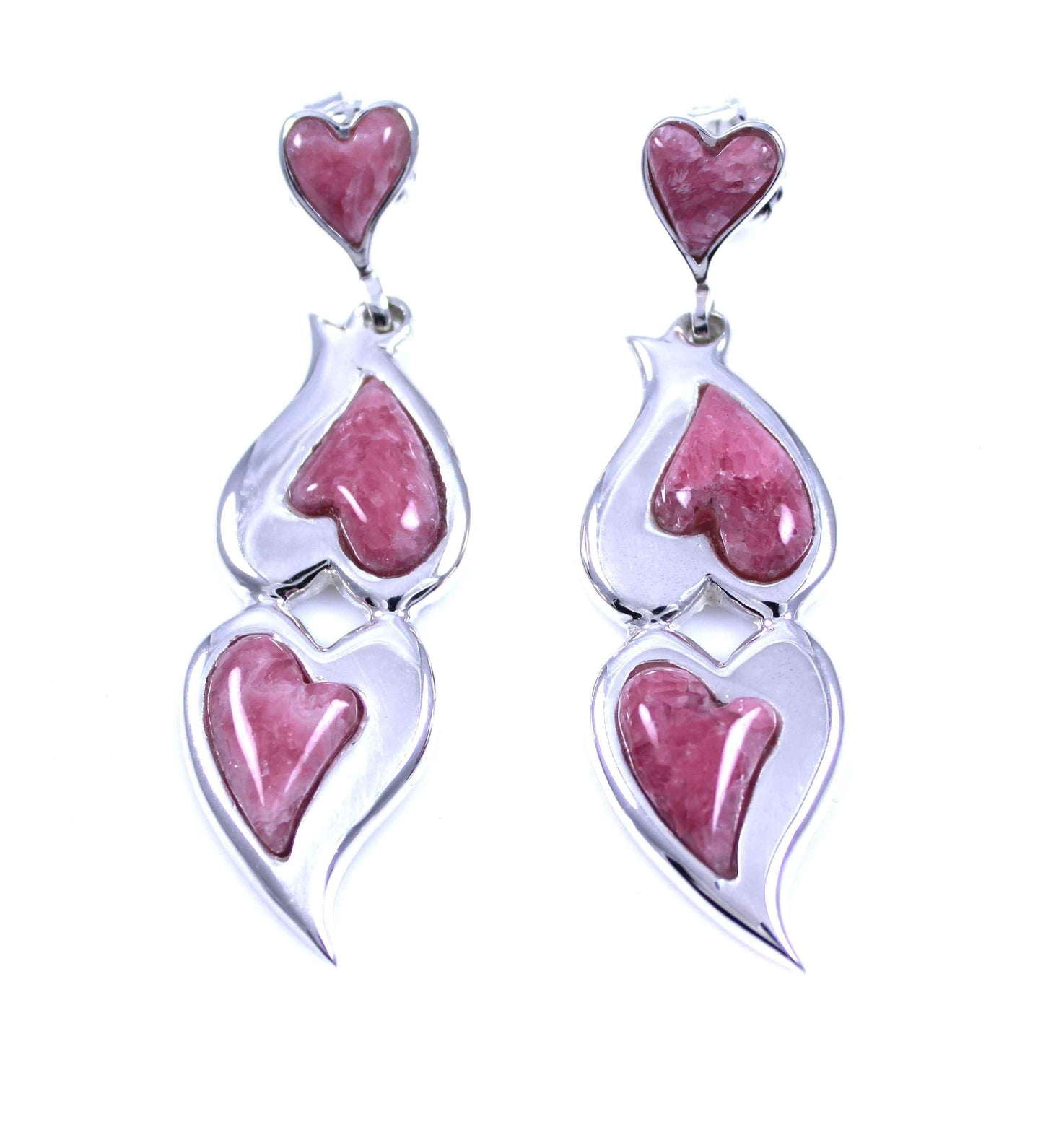 Ben Nighthorse-Back To Back Heart Earrings-Sorrel Sky Gallery-Jewelry