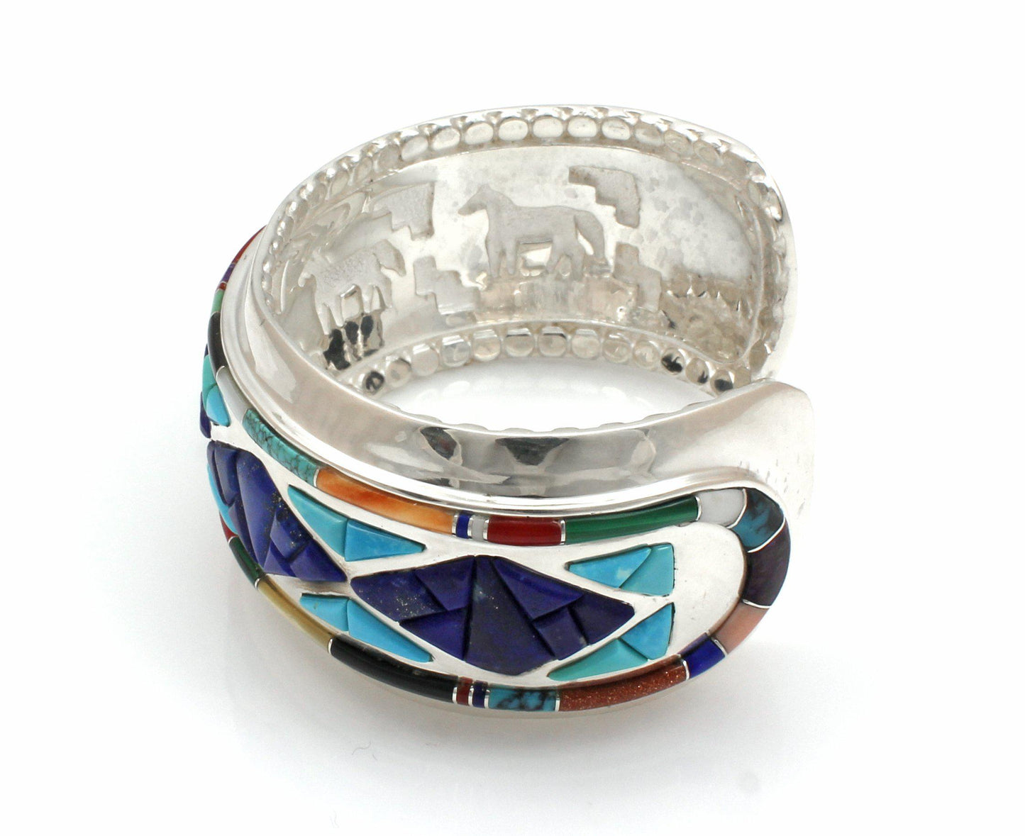 Diamonds/Horses Inside Cuff Bracelet-Jewelry-Ben Nighthorse-Sorrel Sky Gallery
