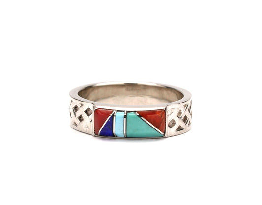 Ben Nighthorse-Gold Diamond Braided Inlaid Band-Sorrel Sky Gallery-Jewelry