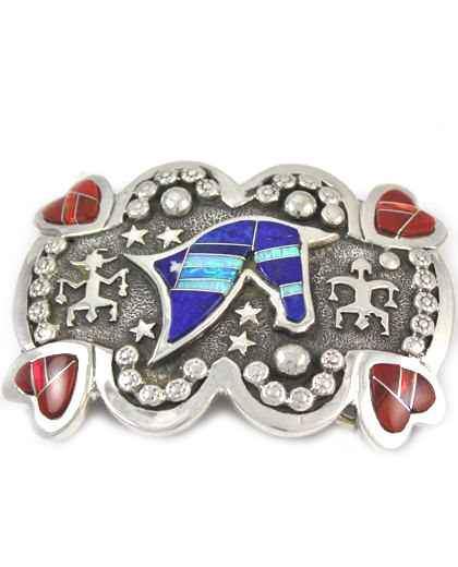 Ben Nighthorse-Head Of Horse And Hearts Buckle-Sorrel Sky Gallery-Jewelry