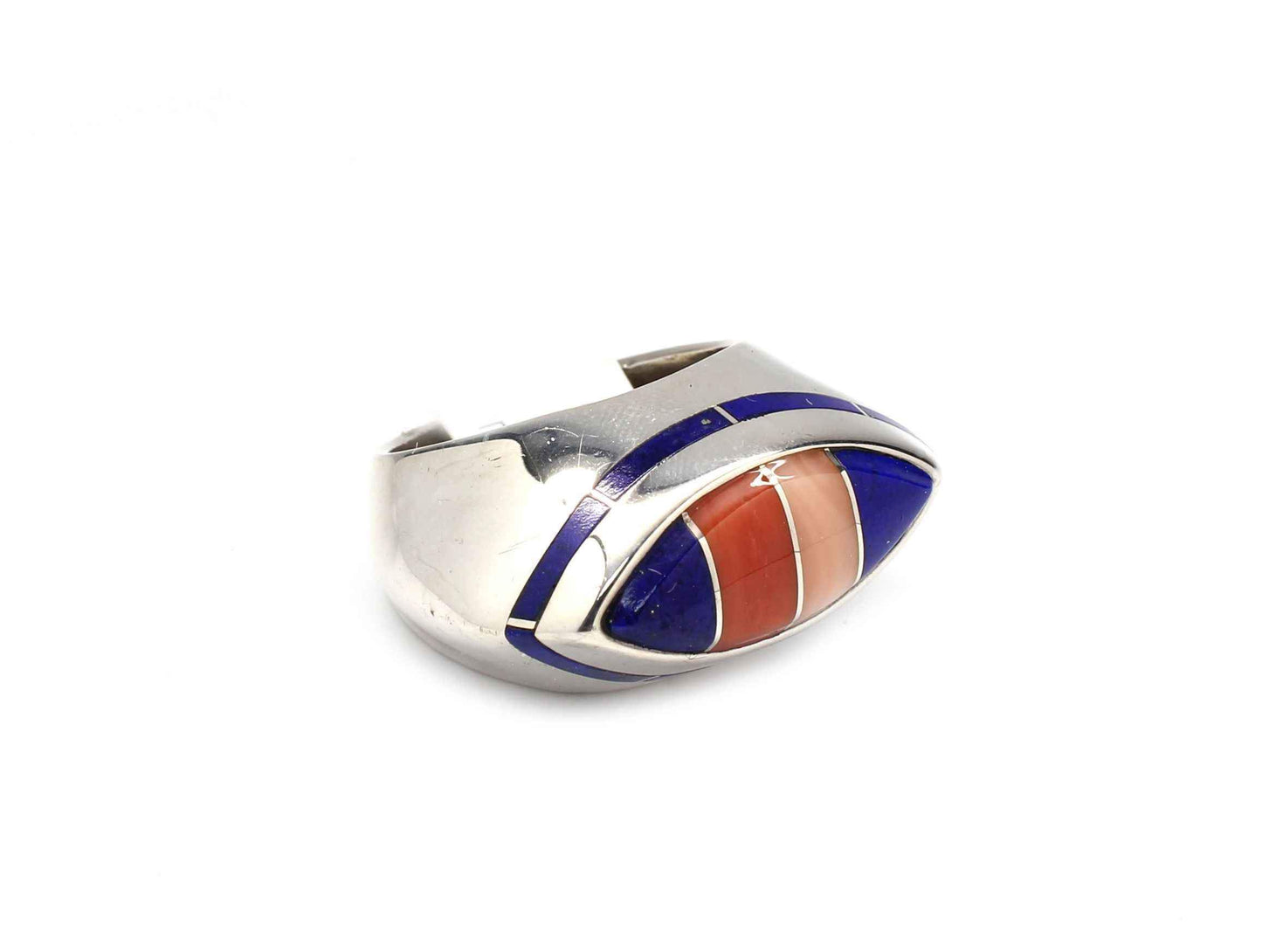 Ben Nighthorse-Man’s Marquise Edge Inlay Ring-Sorrel Sky Gallery-Jewelry