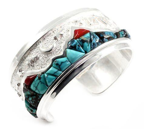 Ben Nighthorse-Mountains With Rock Art Bracelet by Ben Nighthorse-Sorrel Sky Gallery-Jewelry