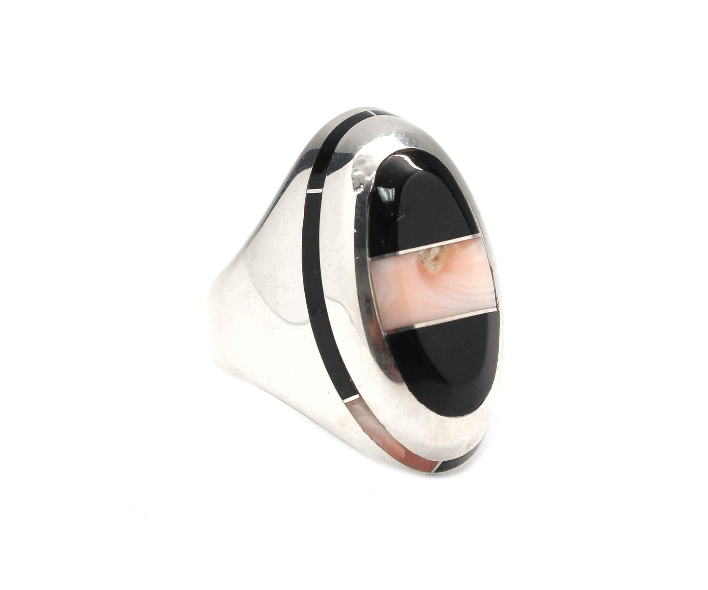 Ben Nighthorse-Oval Edge Inlay Ring-Sorrel Sky Gallery-Jewelry