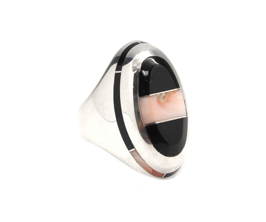 Ben Nighthorse-Oval Edge Inlay Ring-Sorrel Sky Gallery-Jewelry