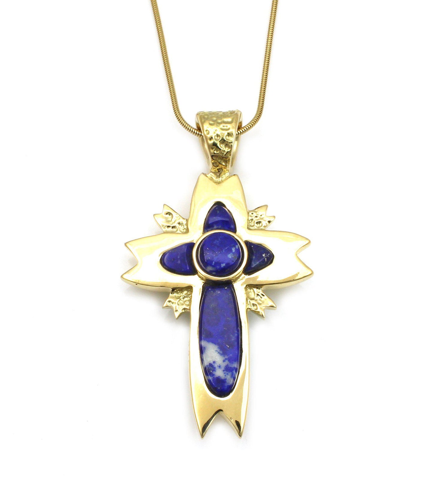 Reversible Gold Cherry Blossom Cross Pendant-Jewelry-Ben Nighthorse-Sorrel Sky Gallery